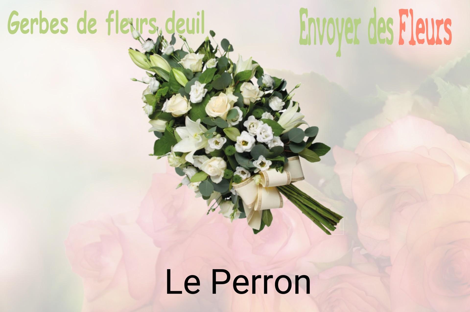 Gerbe de fleurs de deuil livrée à Le Perron
